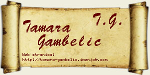 Tamara Gambelić vizit kartica